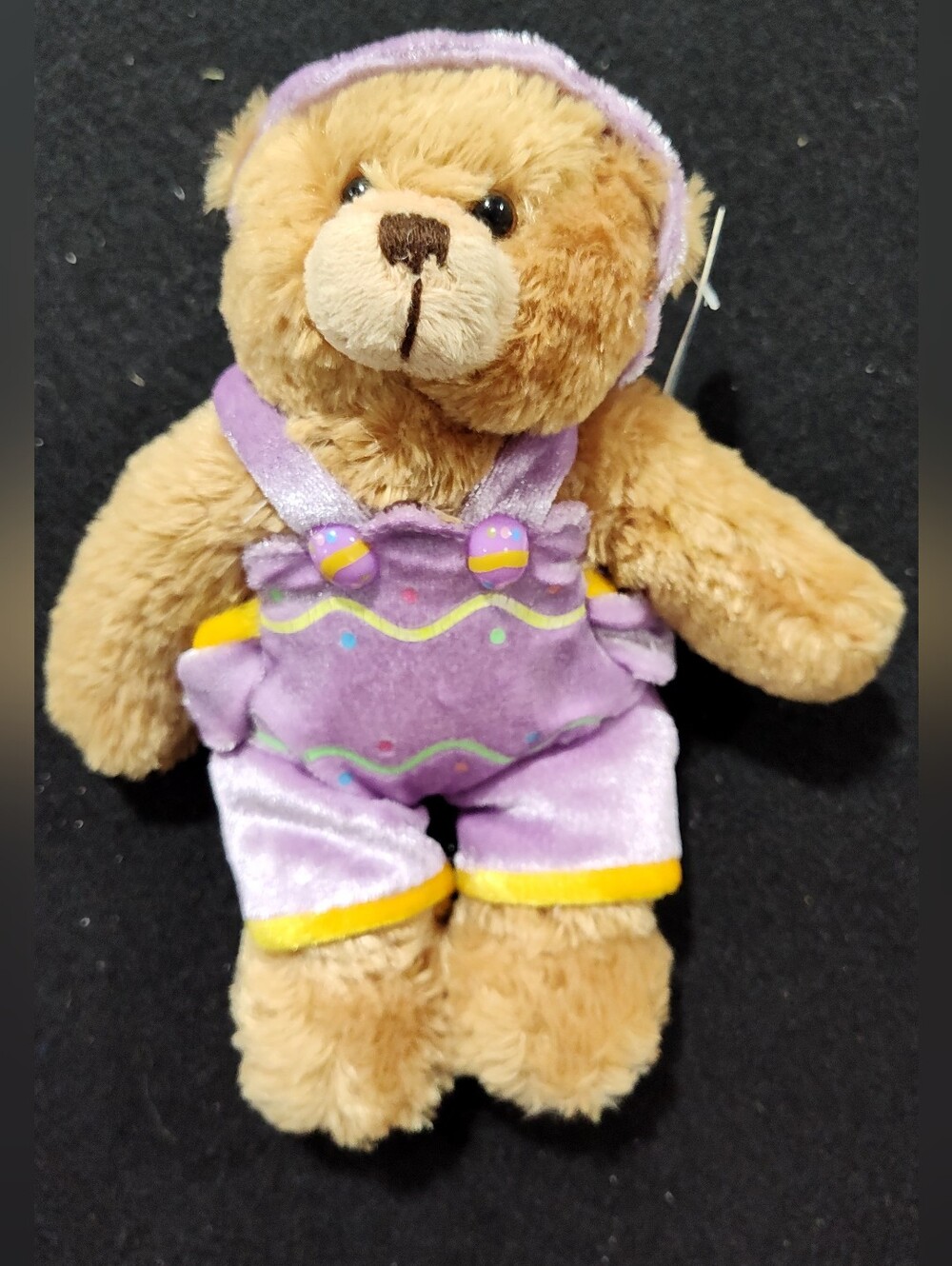 Plushland March of Dimes Easter Teddy Bear Plush w/ Duck in backpack, 9", 2006